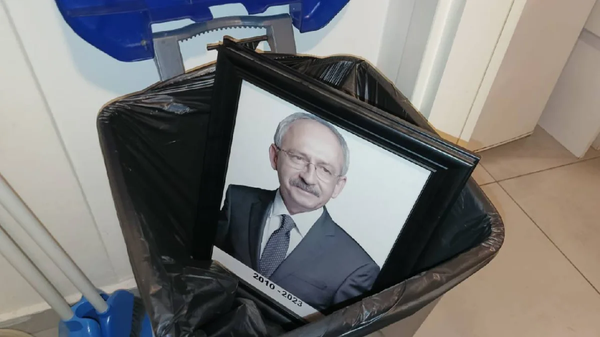 CHP Edirne'de Kılıçdaroğlu portresi çöpte!