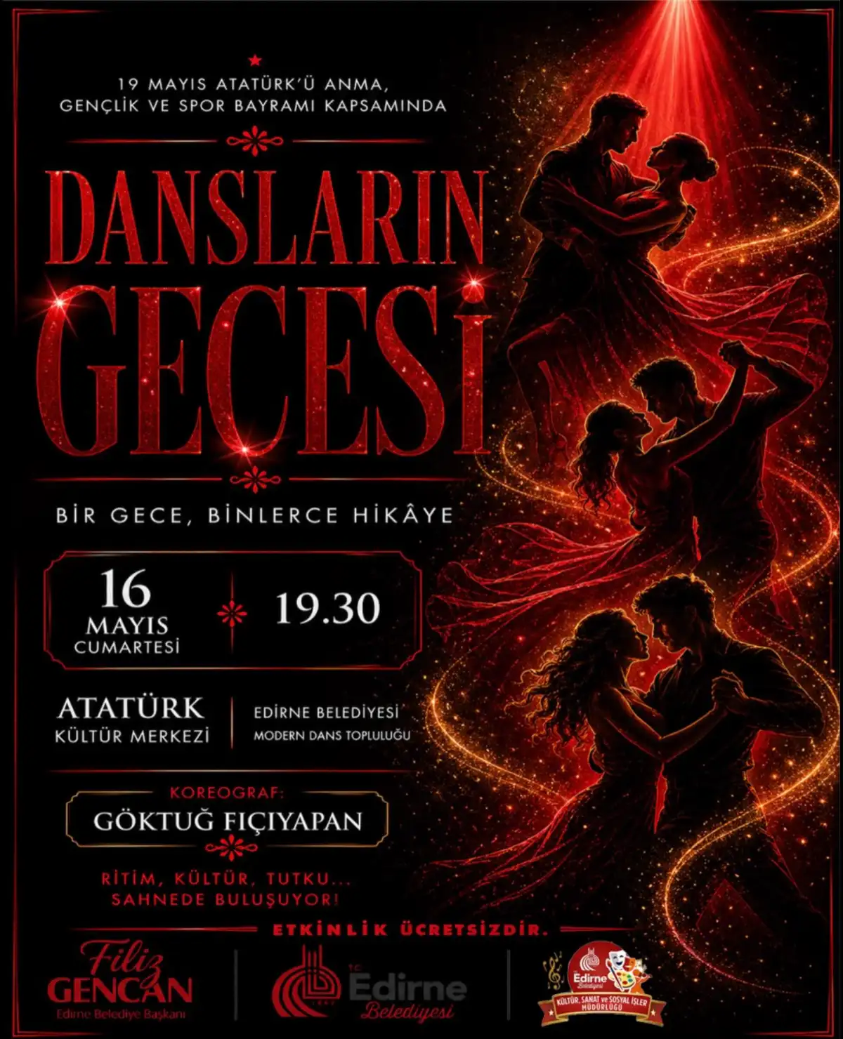 “Dansların Gecesi” Edirne’de Sanatseverlerle Buluşacak