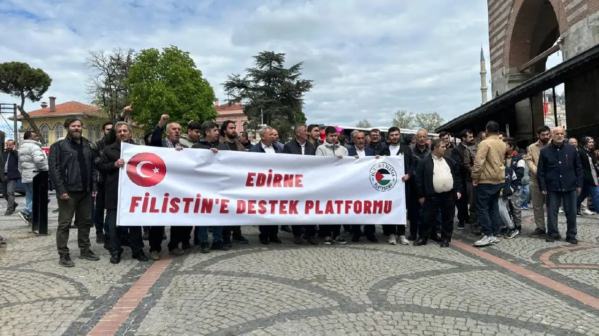 Edirne’de "Sumud Filosu" Tepkisi