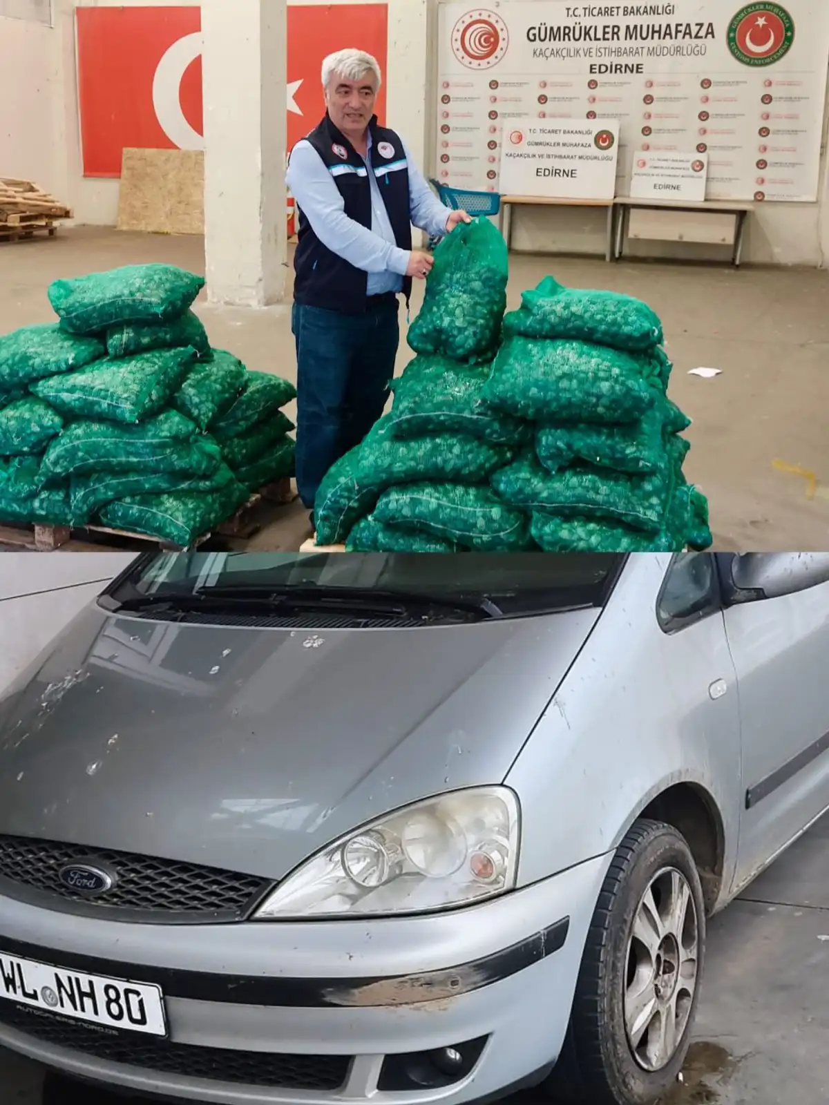 Kapıkule'de 760 kilogram kum midyesi ele geçirildi