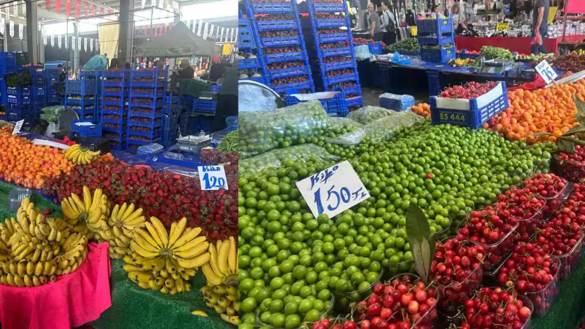 Pazar'da yaz meyveleri tezgahları süsledi