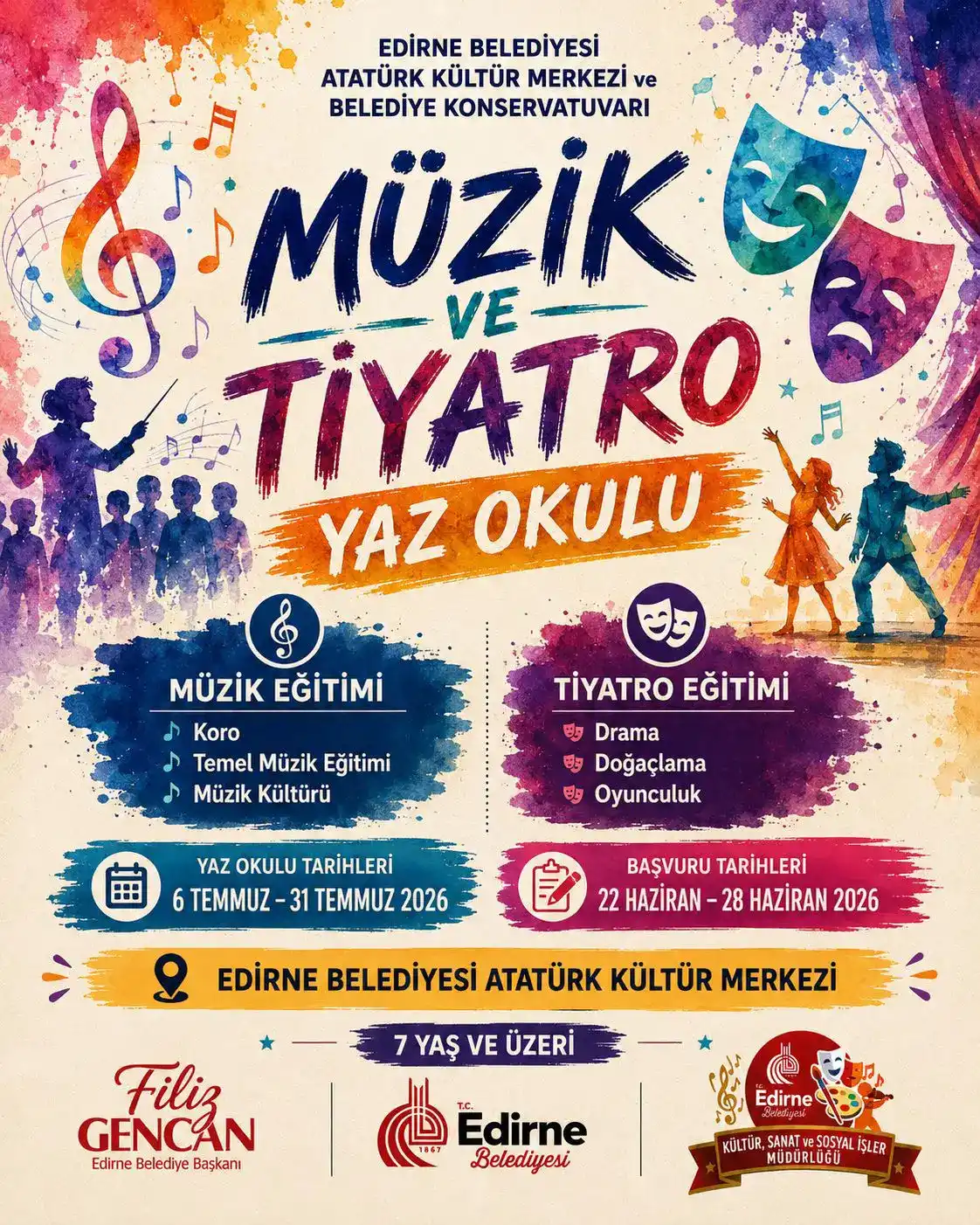 Edirne Belediyesi Müzik Ve Tiyatro Yaz Okulu Başlıyor