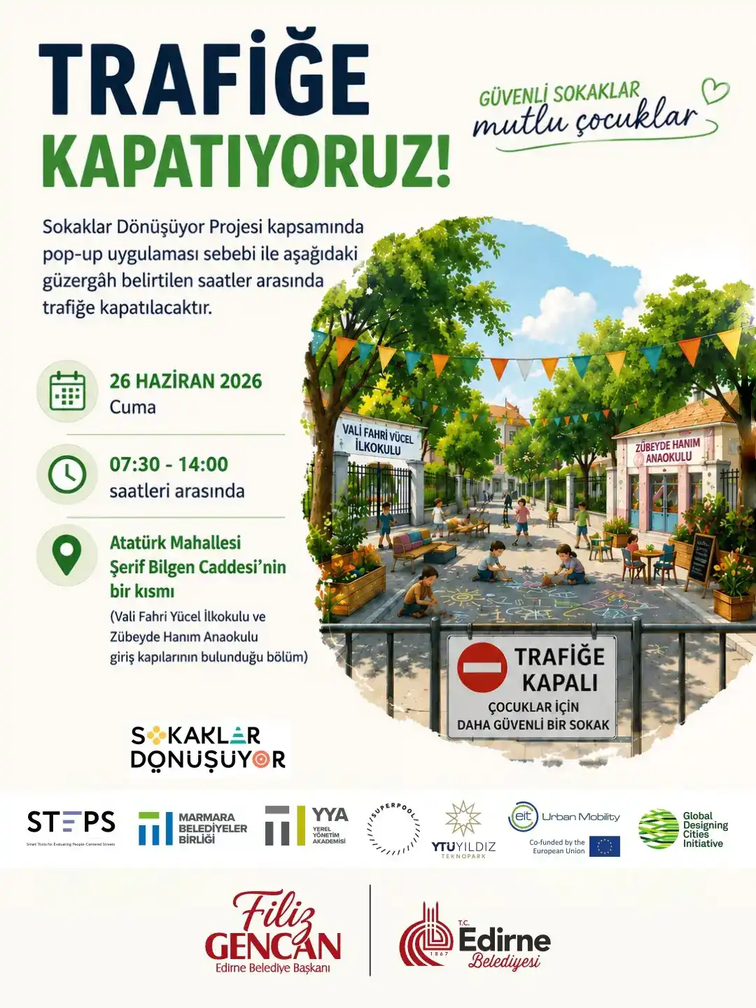 Edirne’de Çocuklar İçin Güvenli Sokak Uygulaması Hayata Geçiriliyor