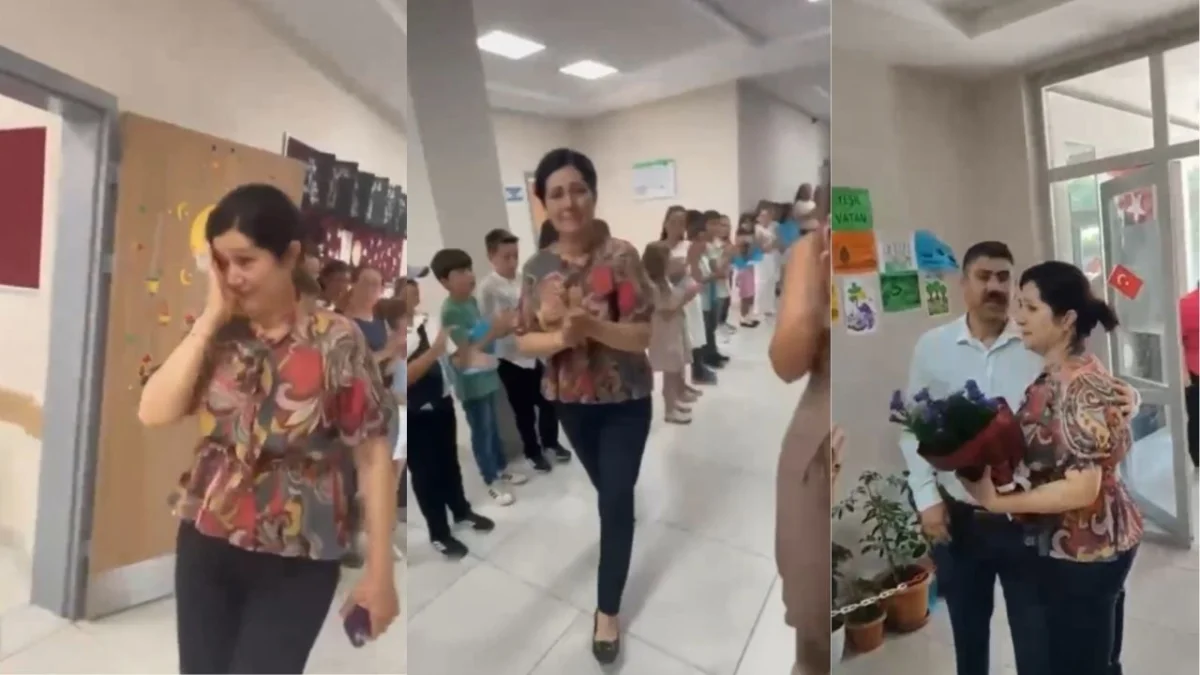 Sevil öğretmene duygu dolu veda: Gözyaşlarını tutamadı