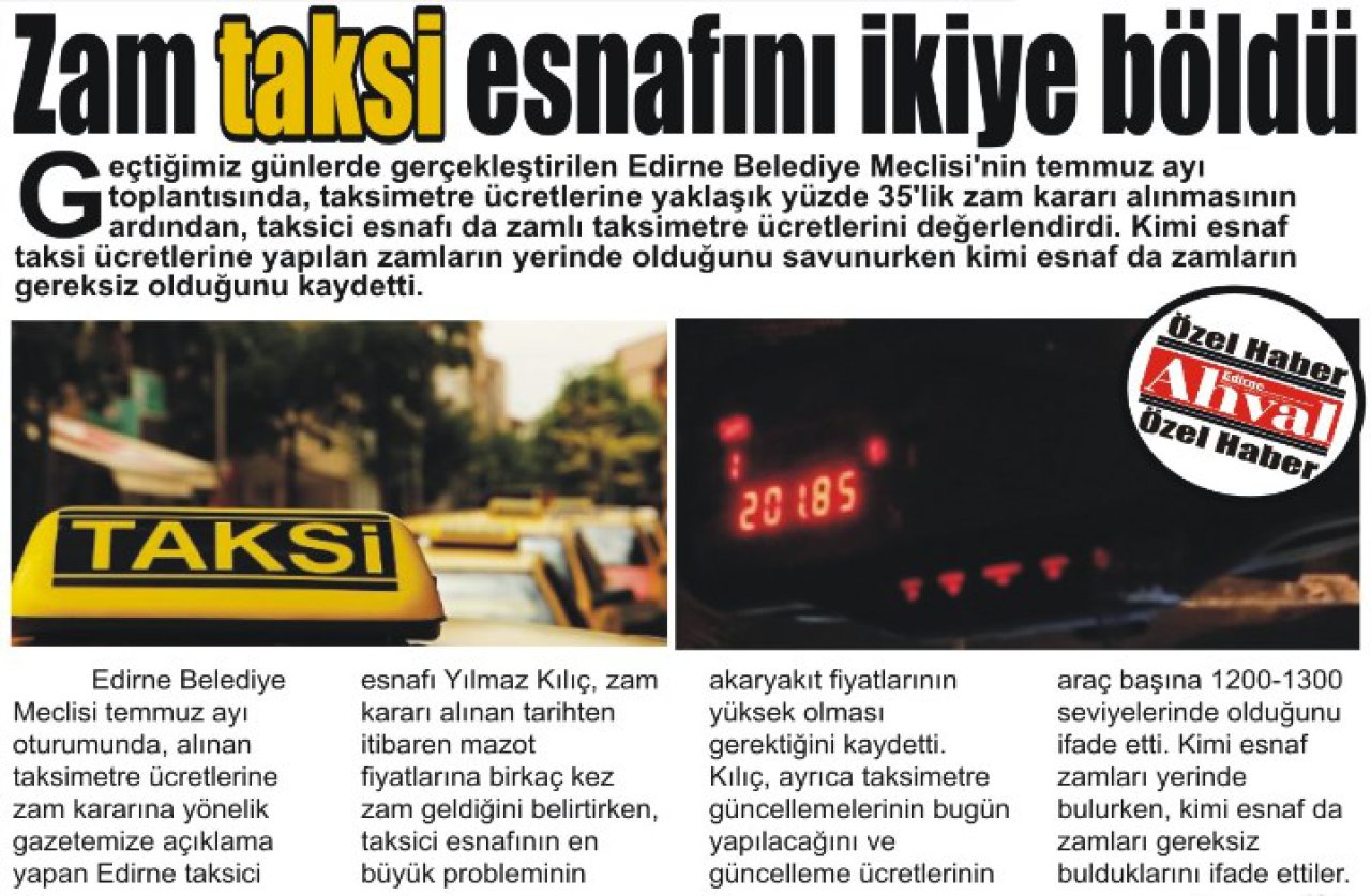Zam taksi esnafını ikiye böldü