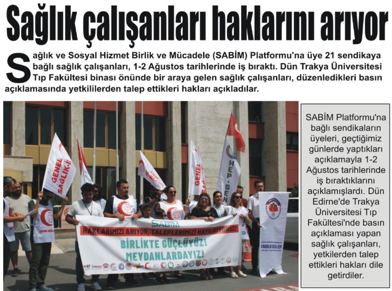 Sağlık çalışanları haklarını arıyor