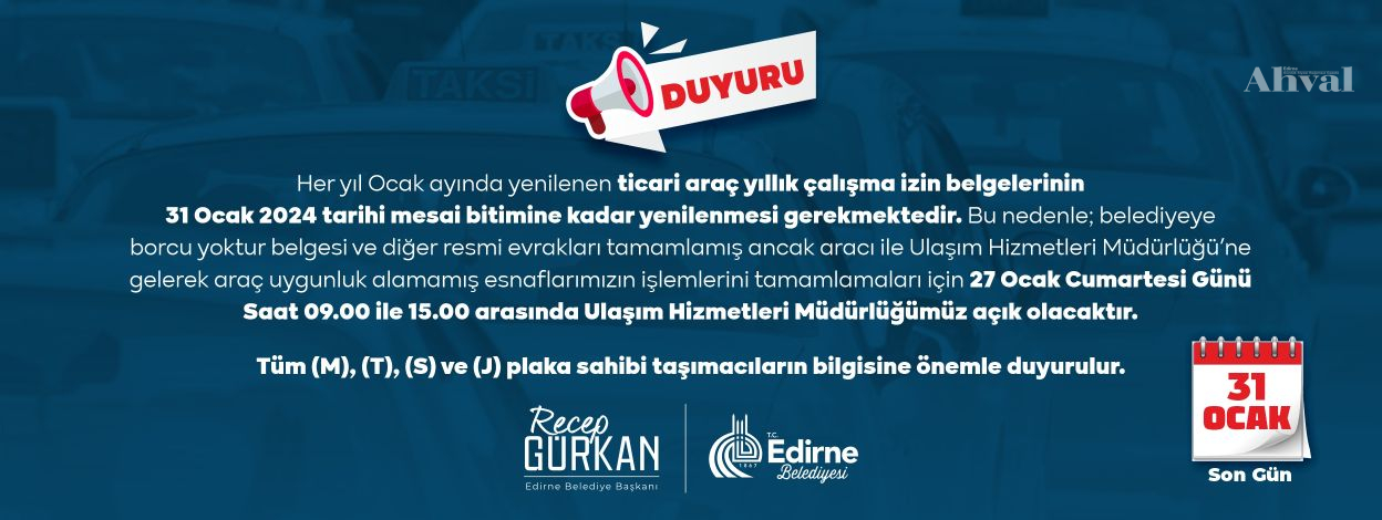 Dikkat! Son tarih 31 Ocak