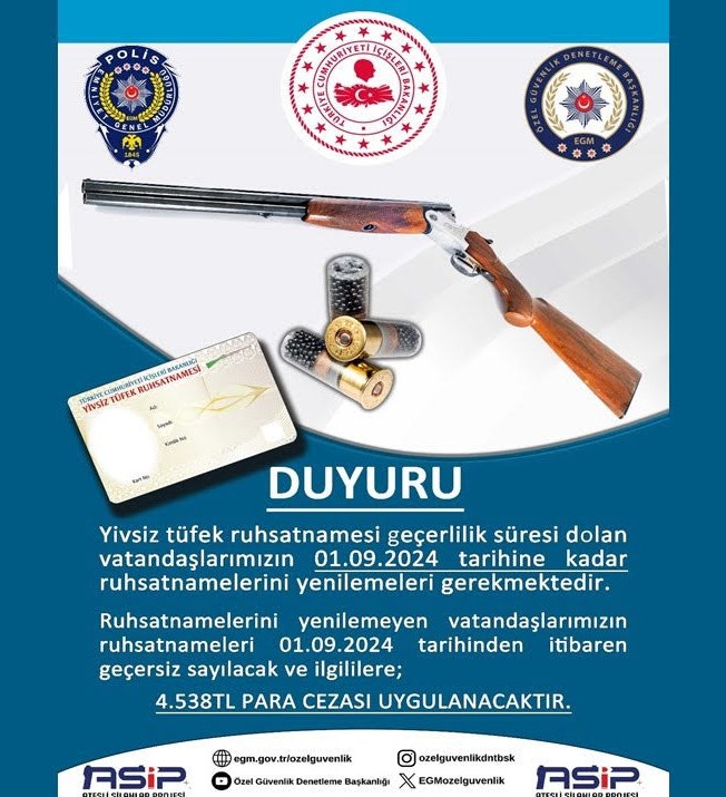 Ruhsatname için son tarih 1 Eylül