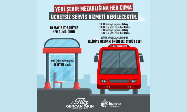 Belediyeden mezarlığa ücretsiz servis hizmeti