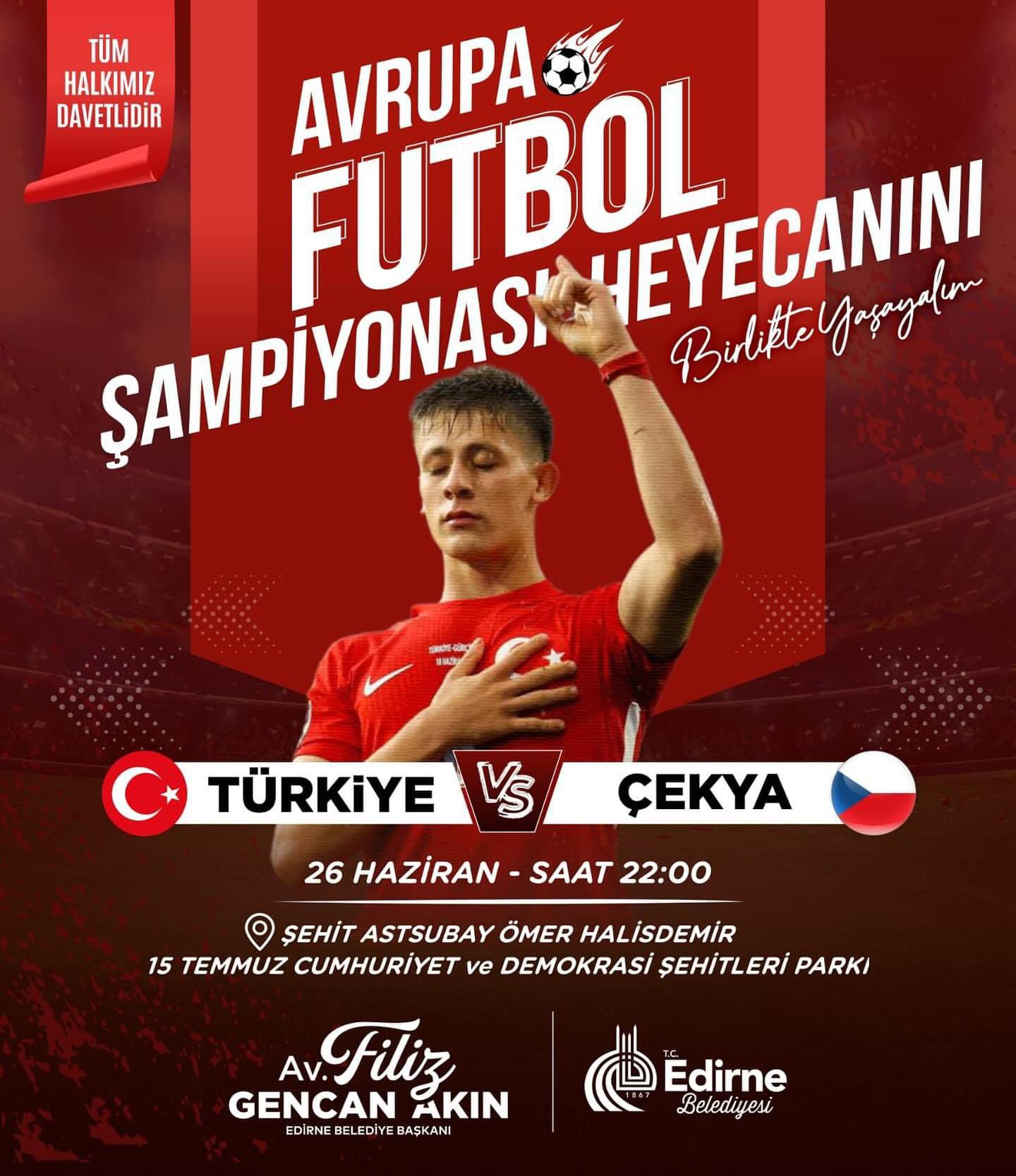 Edirneliler milli maçı beraber izleyecek