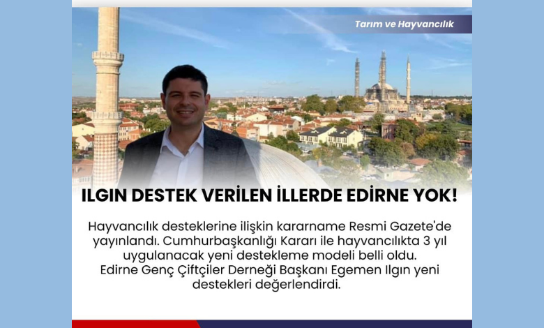 ‘Trakya hayvancılık desteklerinden yararlanamıyor’