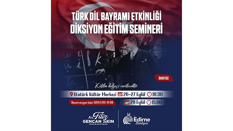 Türk Dil Bayramı'nda belediyeden ücretsiz diksiyon eğitimi