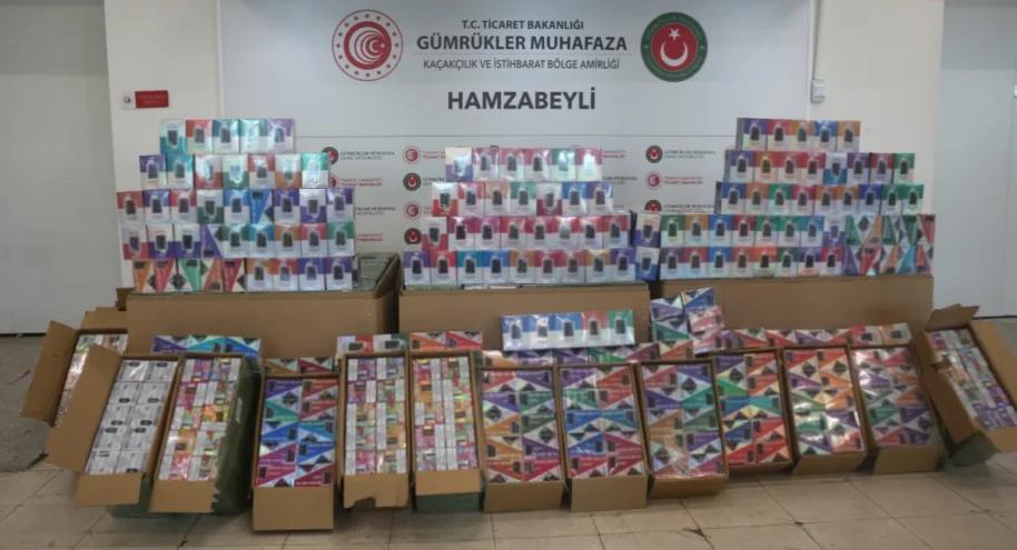 Hamzabeyli'de kaçak elektronik sigara avı