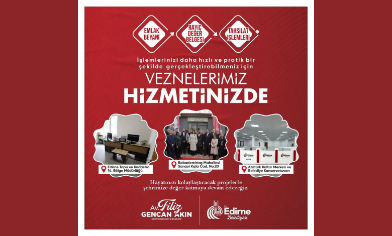Edirne Belediyesi'nden 3 yeni hizmet noktası