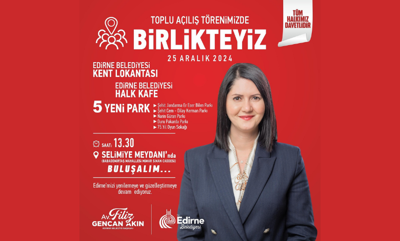 Edirne Kent Lokantası açılıyor!