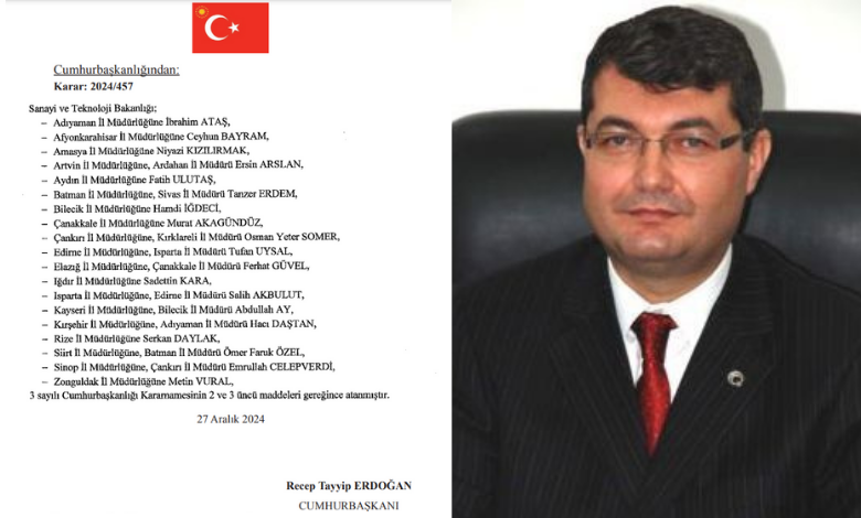 Sanayi ve Teknoloji İl Müdürlüğü'ne yeni isim