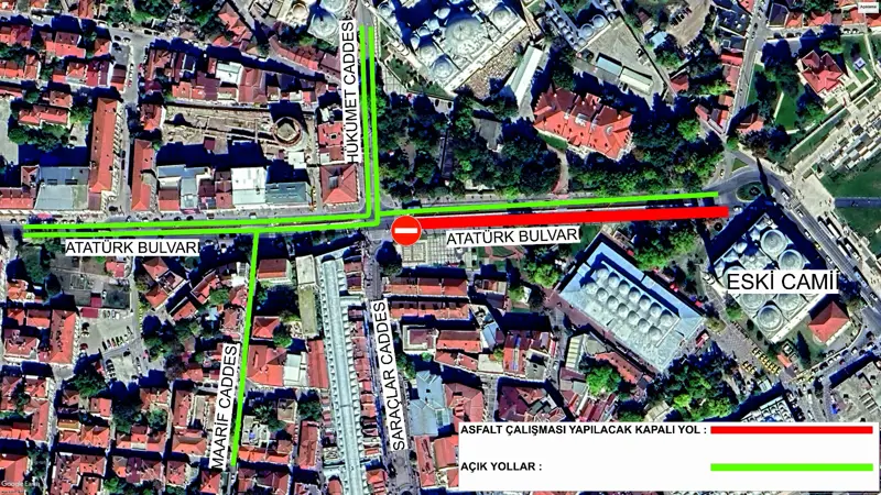 Atatürk Bulvarı'nda asfalt çalışması