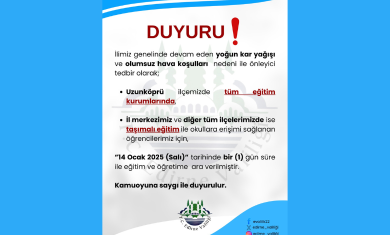 Eğitime 'kar' engeli