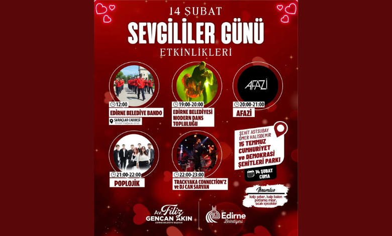 Edirne Belediyesi'nden 'Sevgililer Günü' etkinlikleri