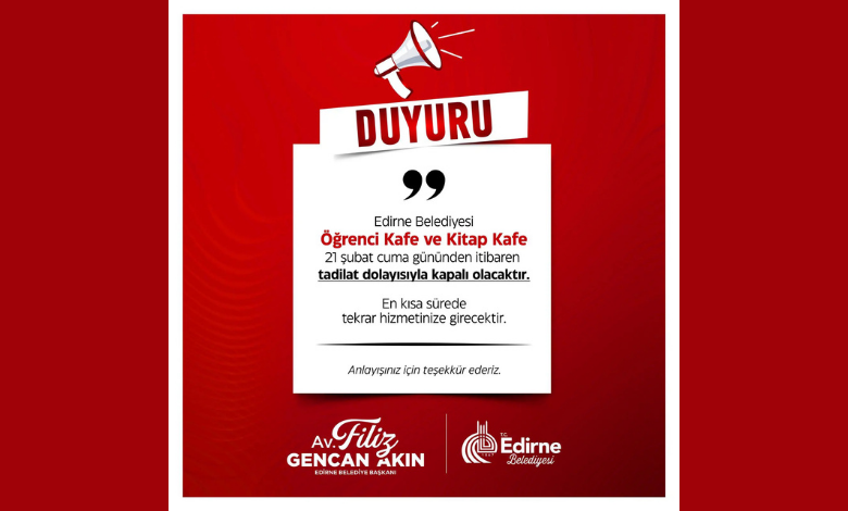 Öğrenci Kafe ve Kitap Kafe'ye tadilat