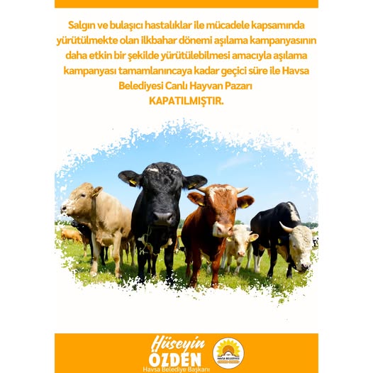 Canlı hayvan pazarı kapatıldı!