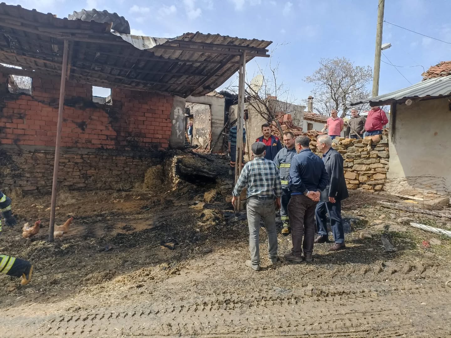 Ahırda yangın; 6 inek ve 5 keçi öldü!