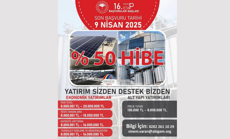 Yüzde 50 hibe desteği için başvuru dönemi!