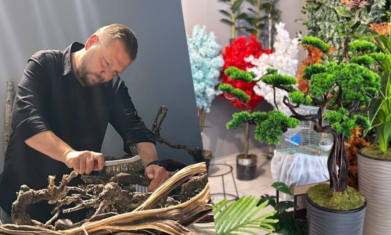 Kuru ağaç kökleriyle doğa dostu dekor