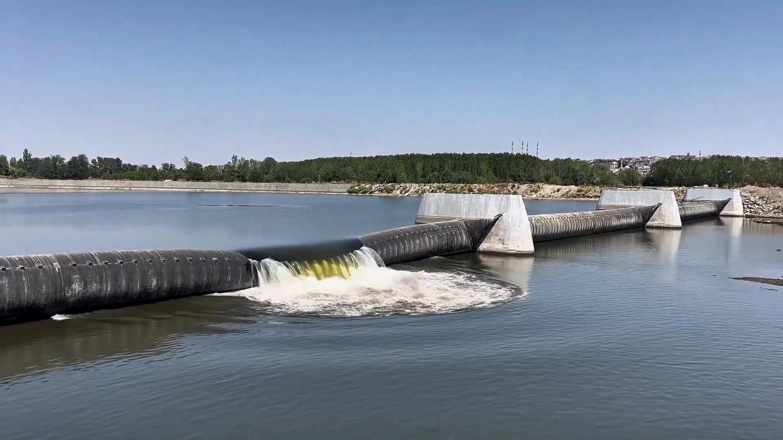 Meriç Nehri Elektrik Santrali'ndeki suyun tamamı salındı