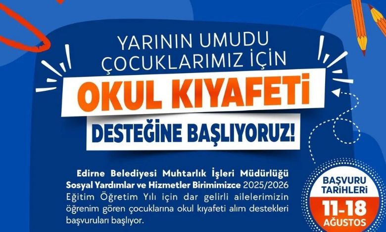 Belediyeden ihtiyaç sahiplerine 'okul kıyafeti' yardımı