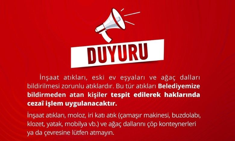 Özel atıklara ceza uygulaması