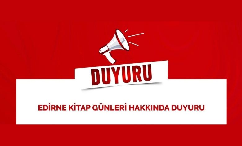 Edirne Kitap Günleri'ne erteleme!