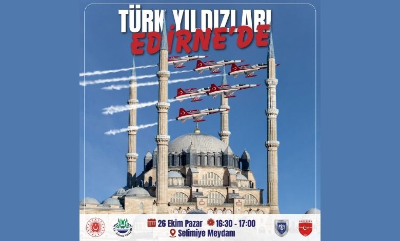 Türk Yıldızları'yla Edirne semalarında 'Cumhuriyet' coşkusu