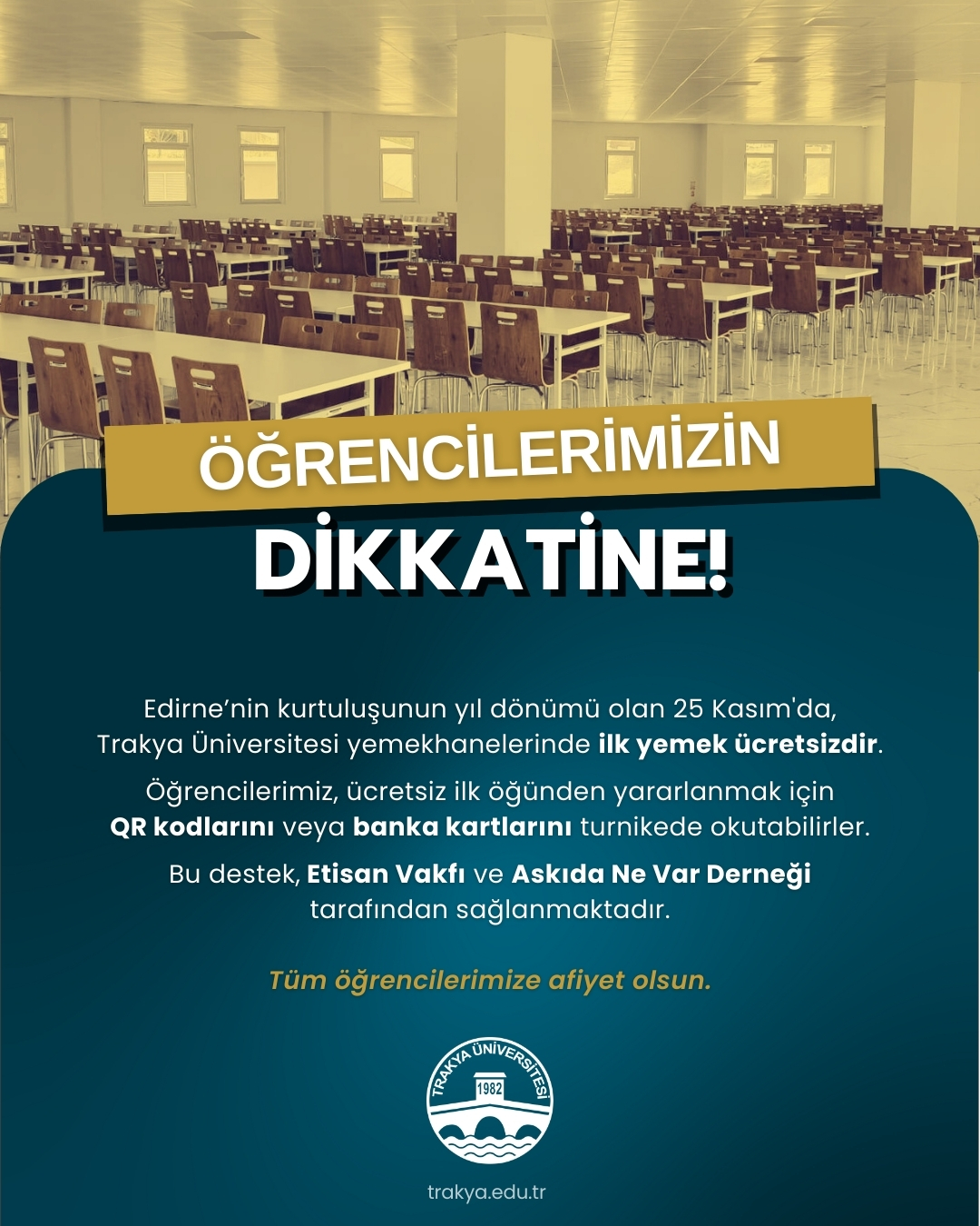 103. yıldönümüne özel öğrencilere ücretsiz yemek!