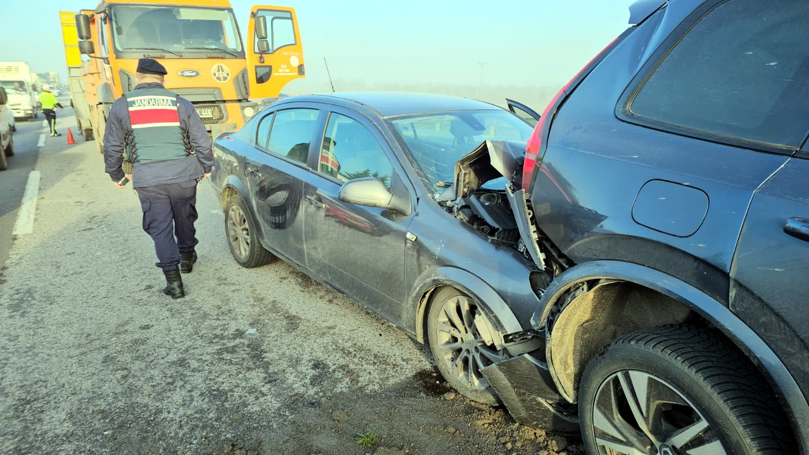 Havsa yolunda zincirleme kaza!