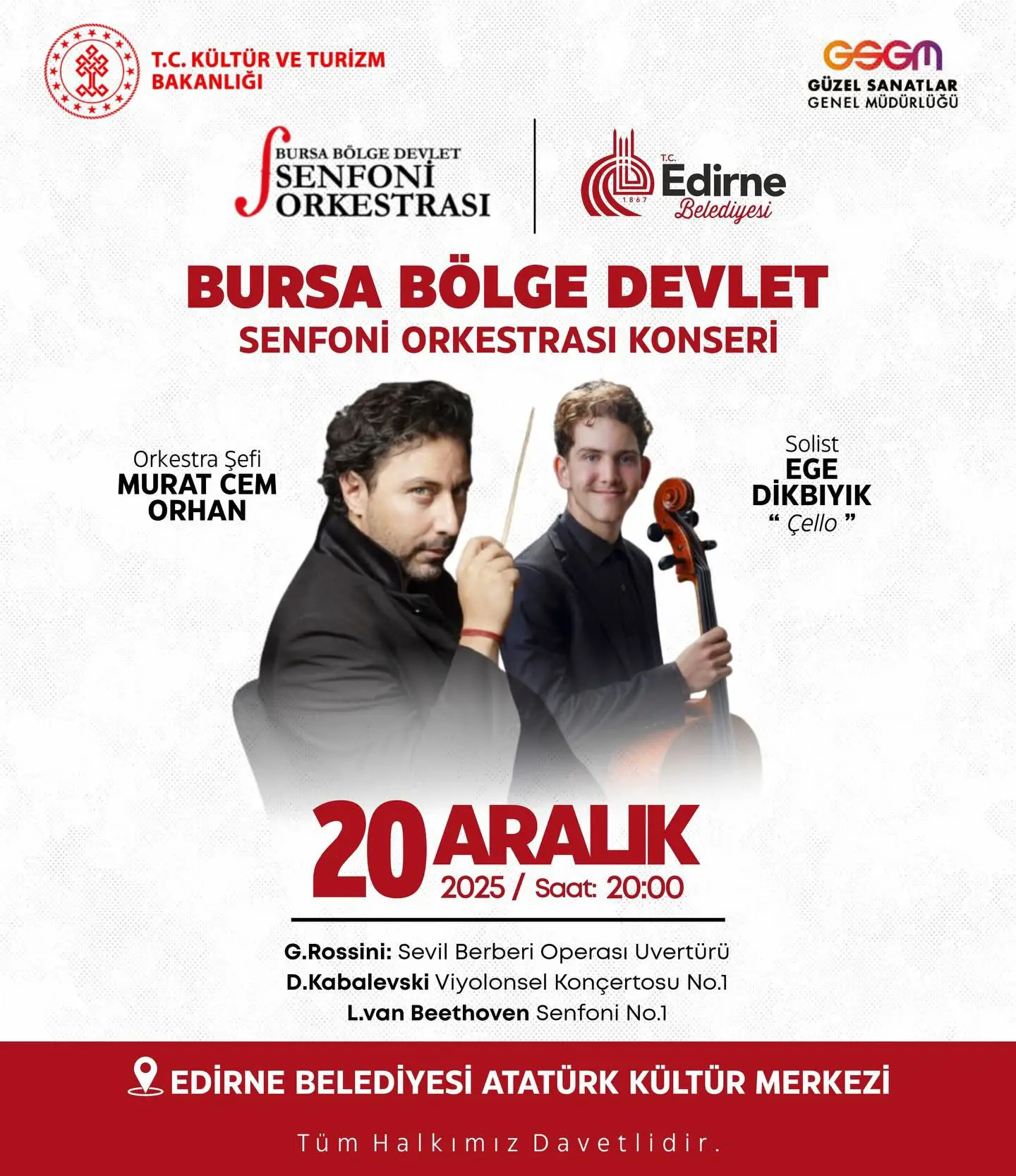 Ata’nın Edirne’ye gelişi senfoniyle anılıyor