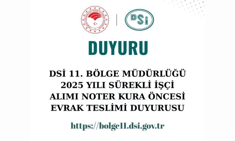 DSİ’de 35 yeni işçi için alım süreci başlıyor
