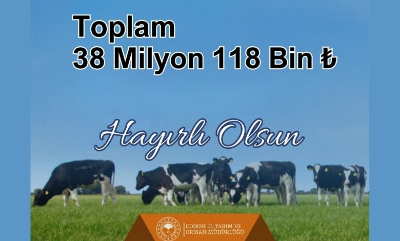 Edirneli üreticilere 38 milyon liralık destek ödemesi