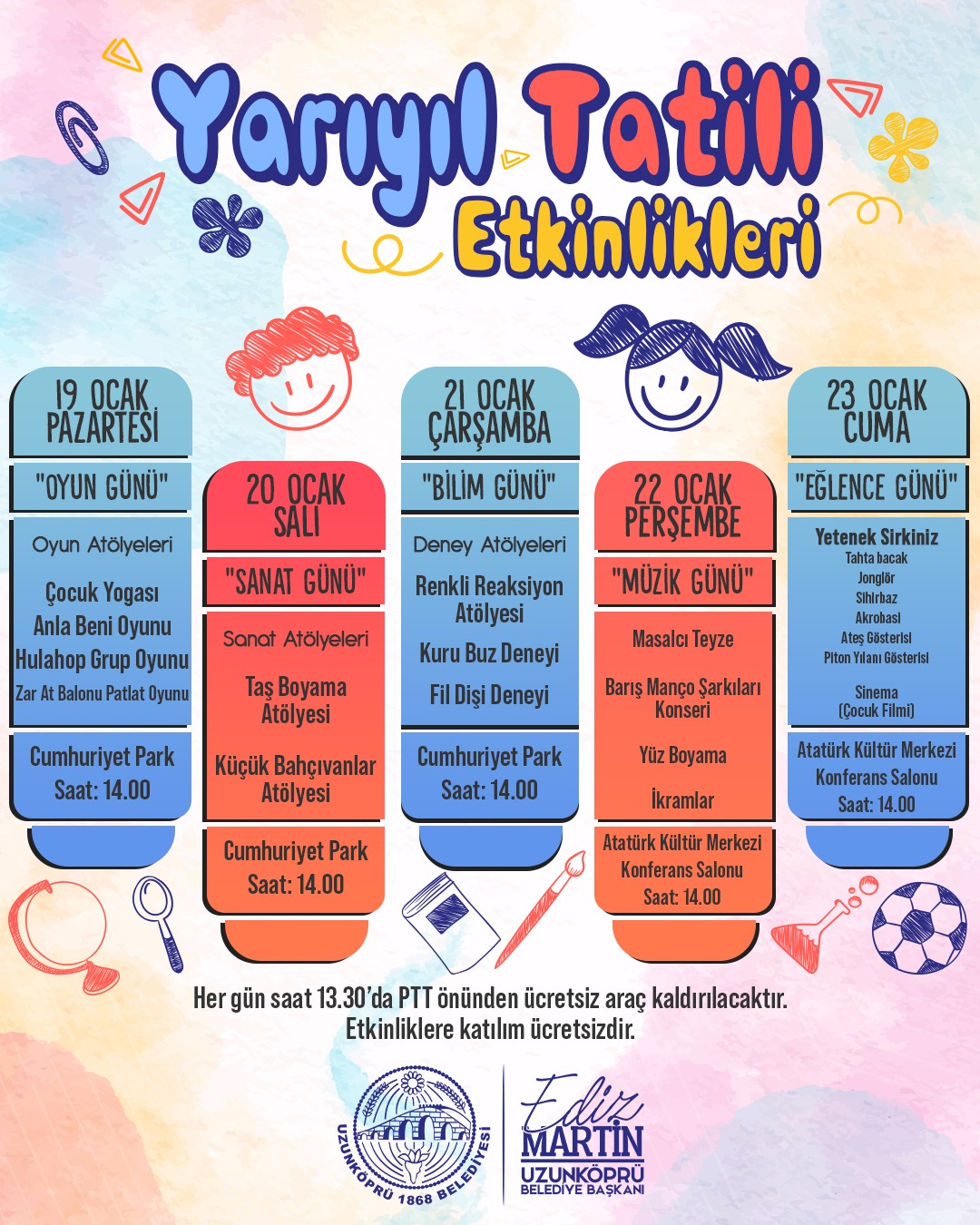 Uzunköprü’de çocuklar yarıyıl tatili şöleninde