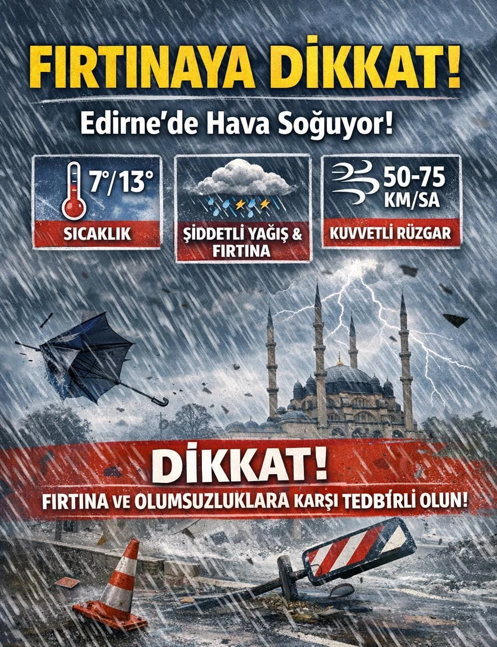 Edirne’de bugün hava durumu