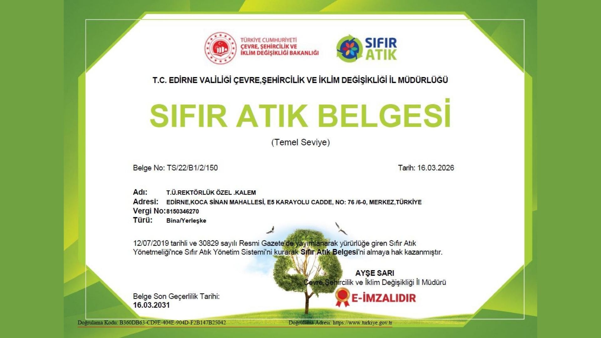 Sıfır atıkta kesintisiz 5 yıl daha