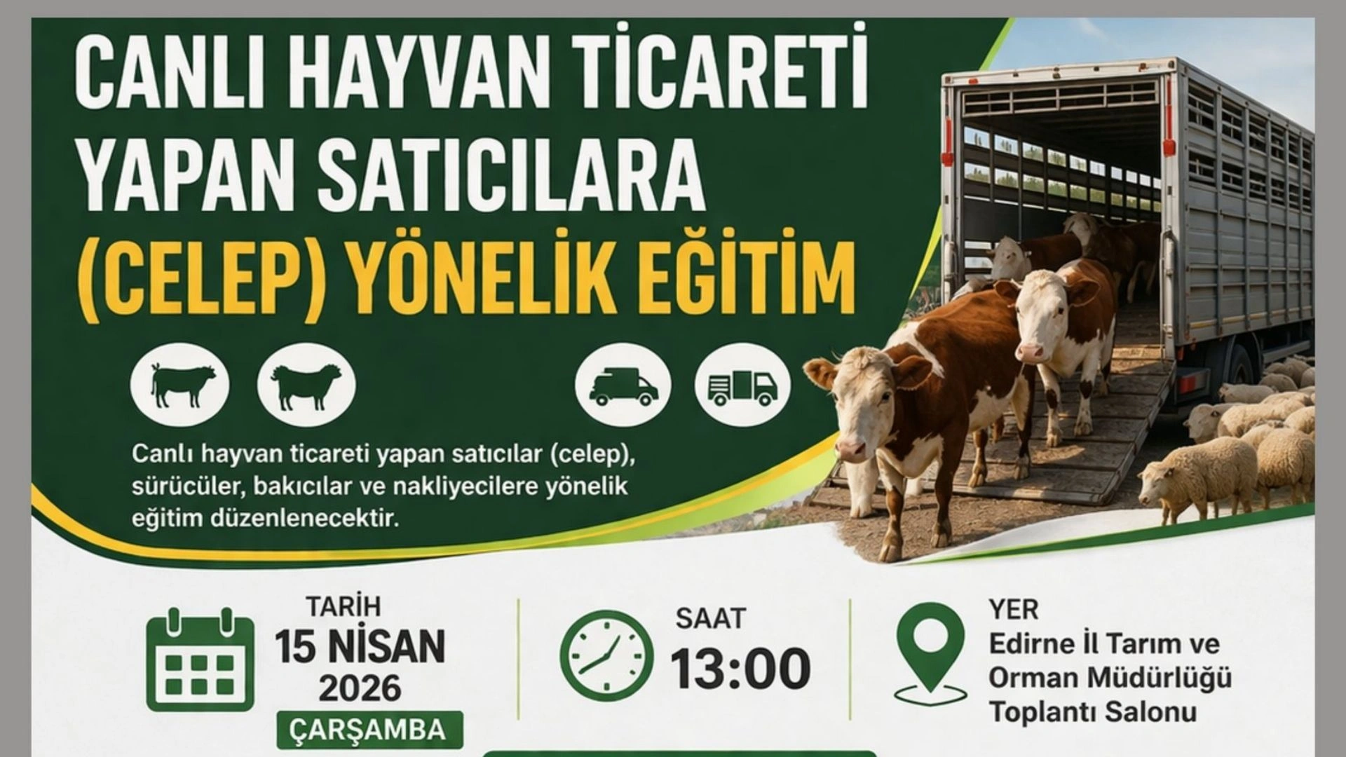 Edirne’de hayvan satıcılarına zorunlu eğitim